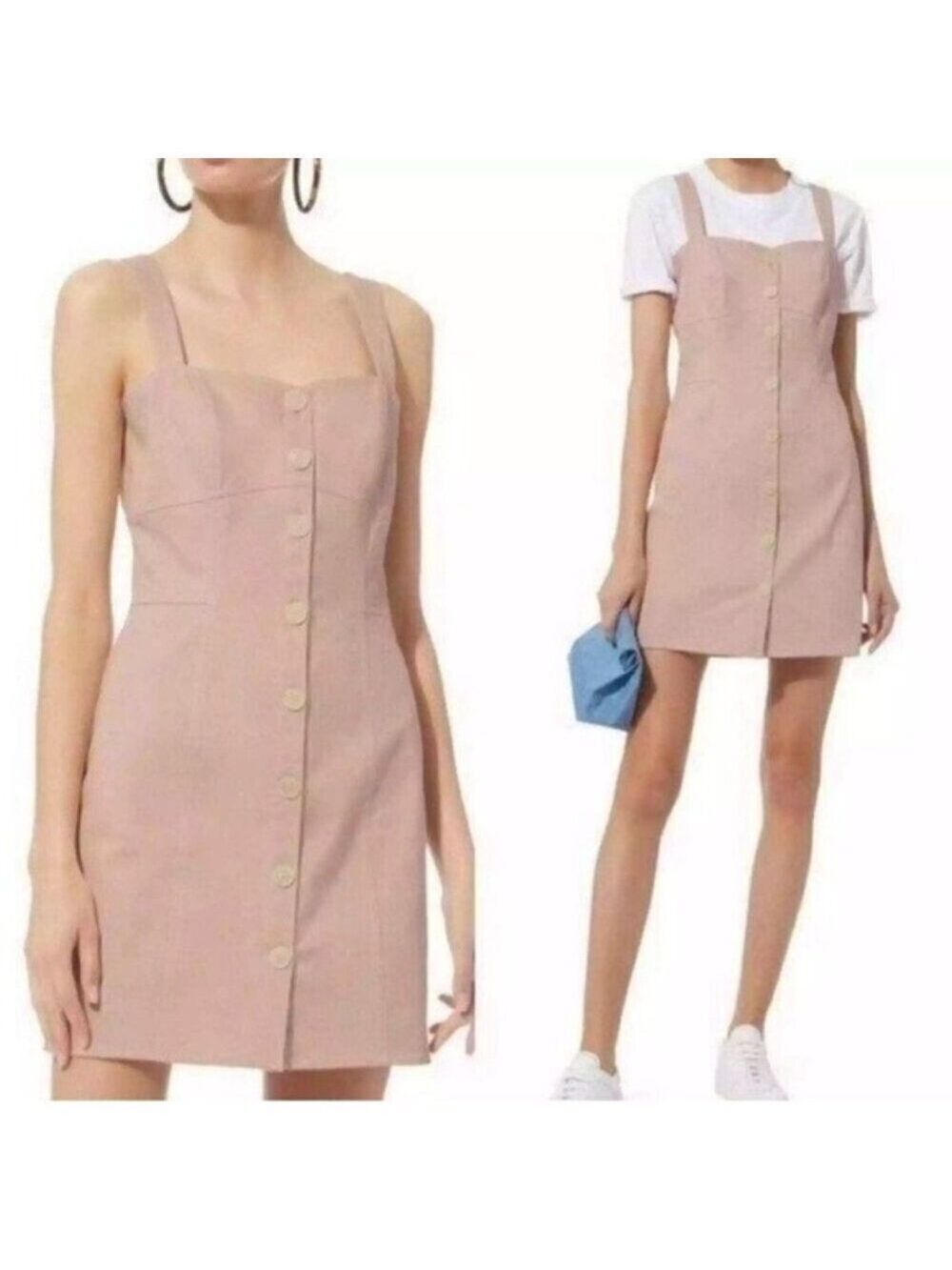 *Intermix Square Neckline Mini Denim Dress - Size Small